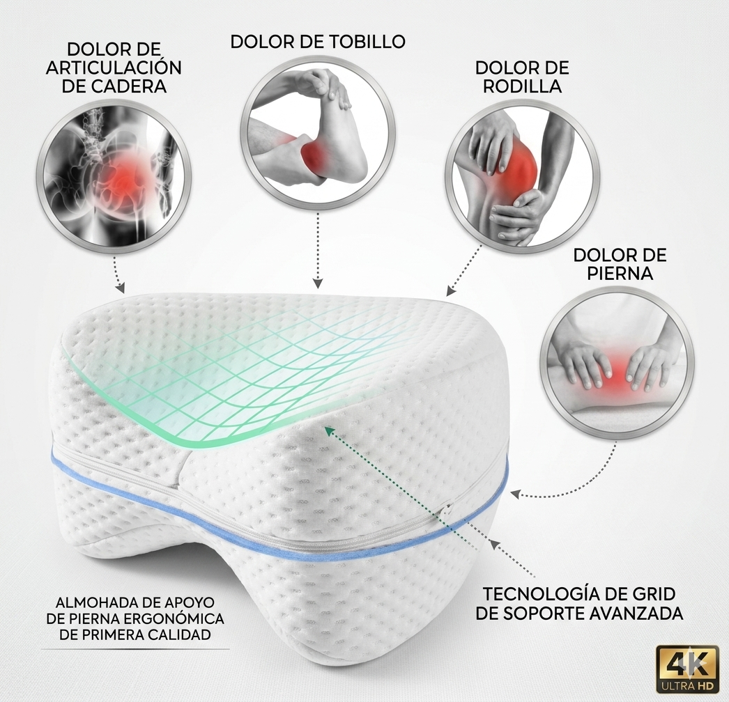 Almohada Ortopédica para Piernas y Rodillas – Descanso, Alineación y Alivio del Dolor